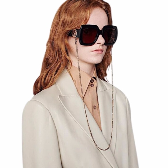 Gucci Eyewear square-frame chain sunglasses main image 8